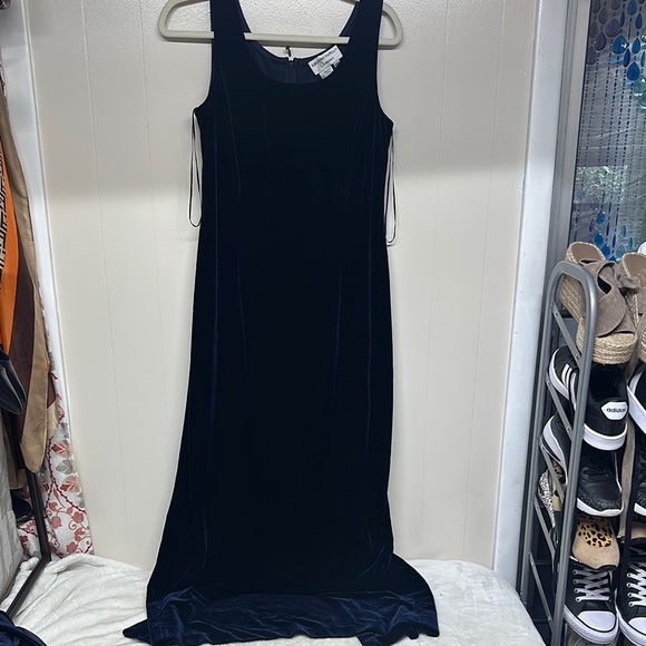 Adrianna Papell Royal Blue Square Neck Long Sleeve Gown with Jacket - Picture 5 of 15